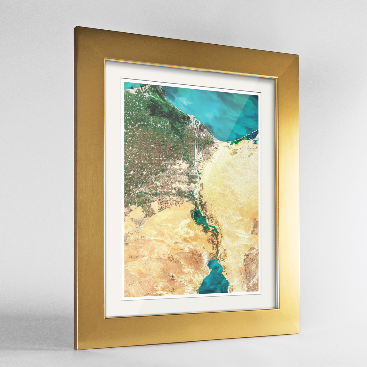 Suez Canal Earth Photography Art Print - Framed