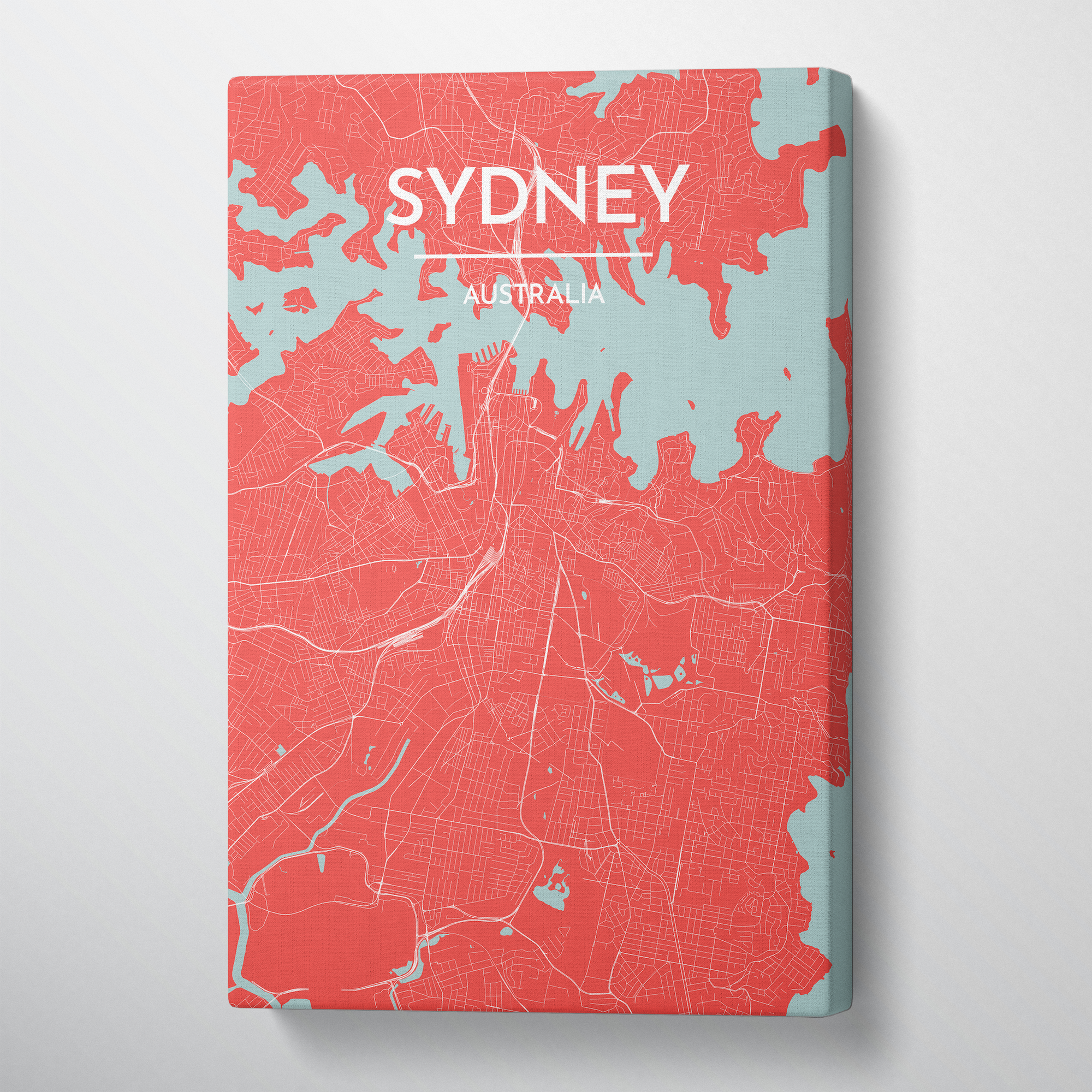 Sydney City Map Canvas Wrap - Point Two Design