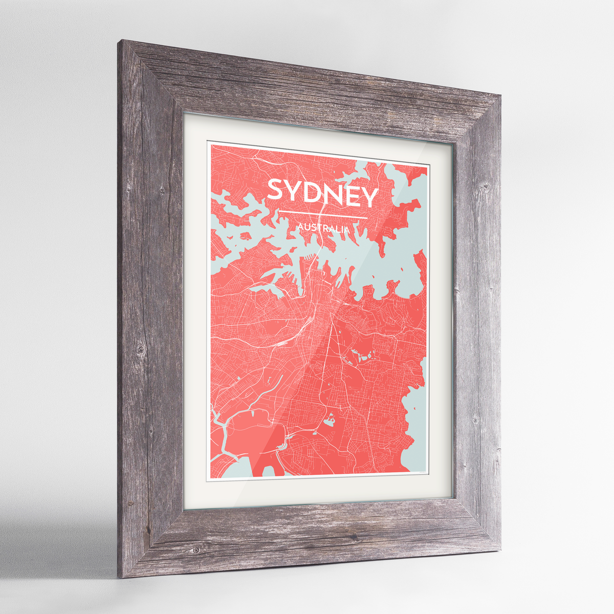 Sydney Map Art Print - Framed