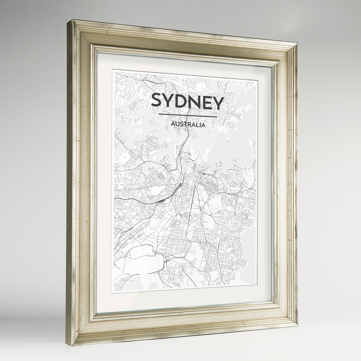 Sydney Map Art Print - Framed