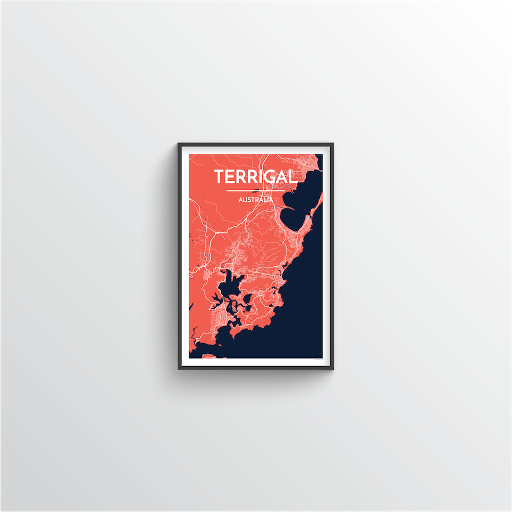 Terrigal Map Art Print - Point Two Design