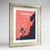 Framed Terrigal Map Art Print 24x36" Champagne frame Point Two Design Group