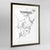 Framed Terrigal Map Art Print 24x36" Contemporary Walnut frame Point Two Design Group