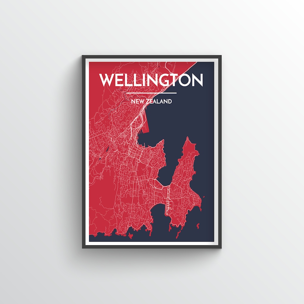 Wellington Map Art Print - Point Two Design
