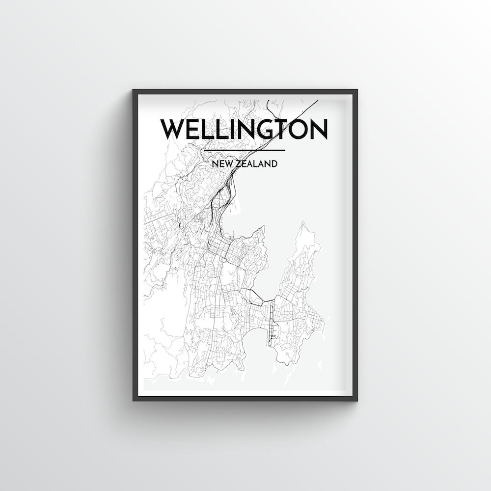 Wellington Map Art Print - Point Two Design