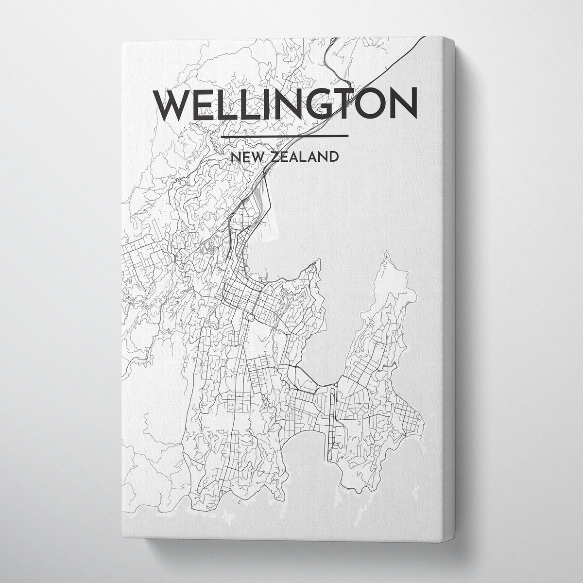 Wellington Map Art - Canvas Wrap