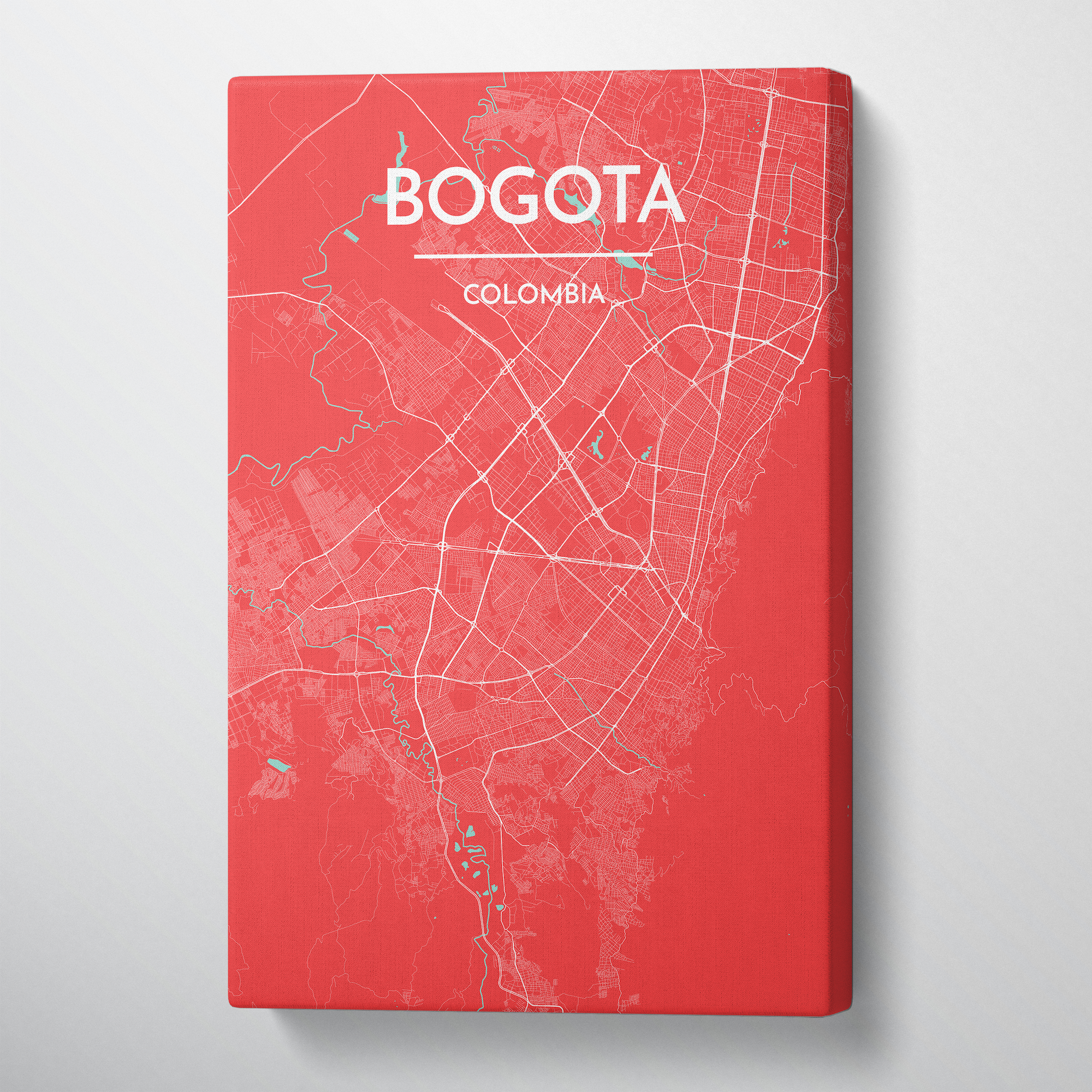 Bogota Map Canvas Wrap - Point Two Design