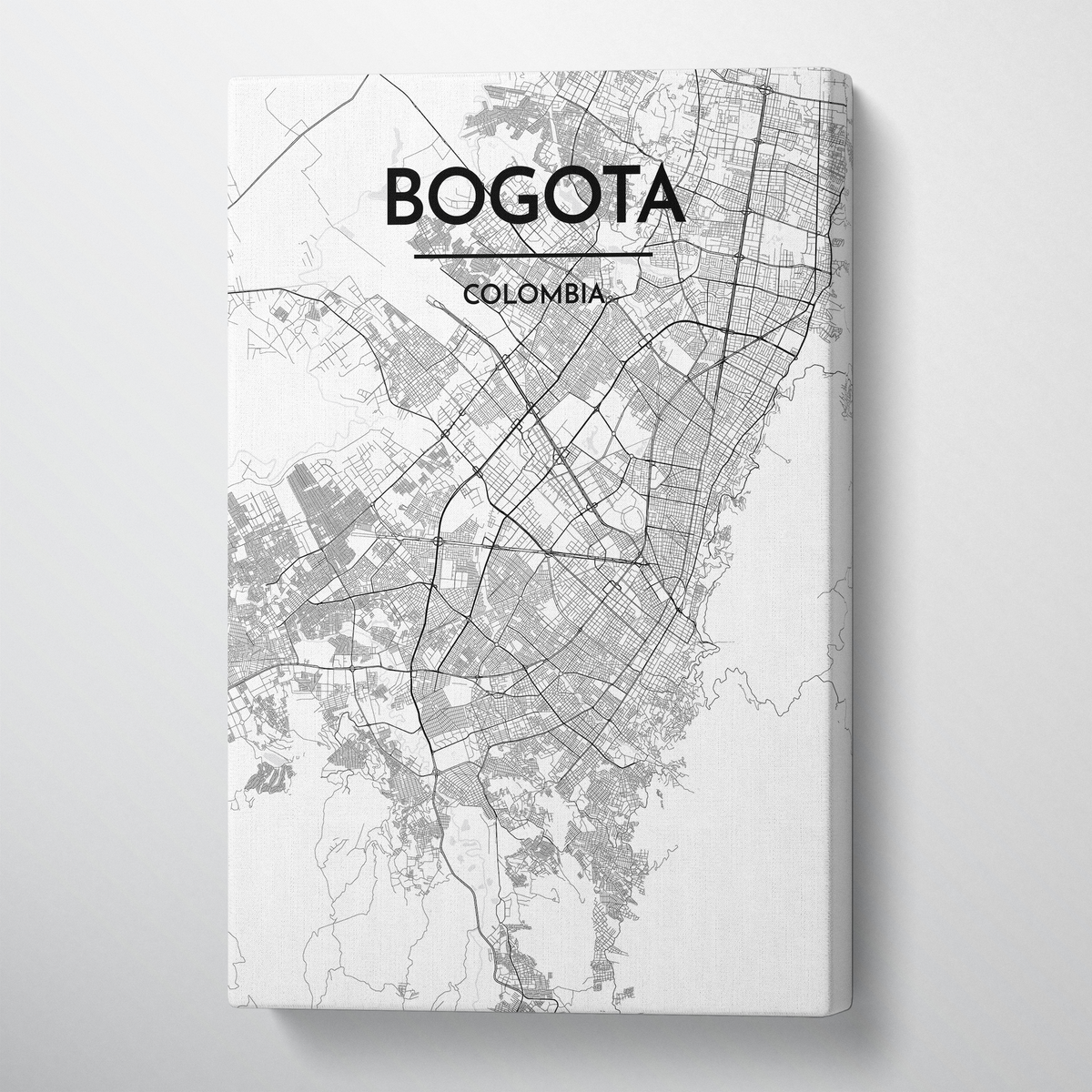 Bogota Map Canvas Wrap - Point Two Design