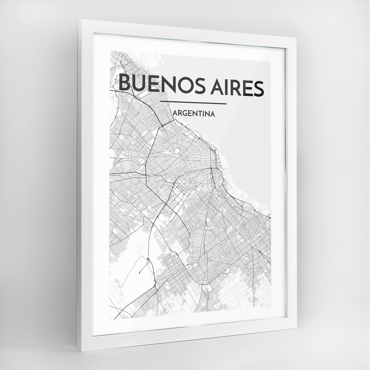 Buenos Aires Map Art Print - Framed