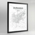 Durango Map Art Print - Framed