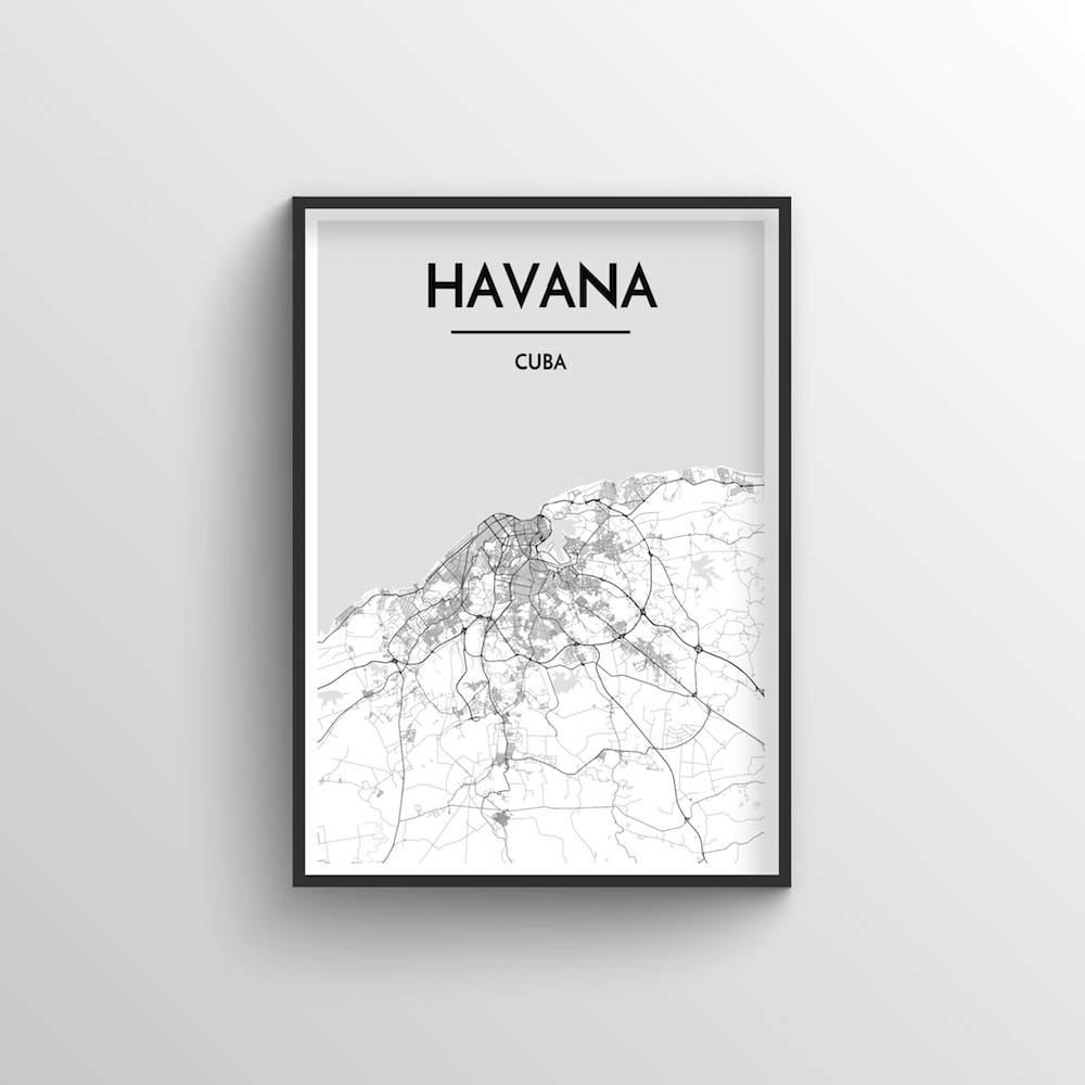 Havana City Map Art Print - Point Two Design