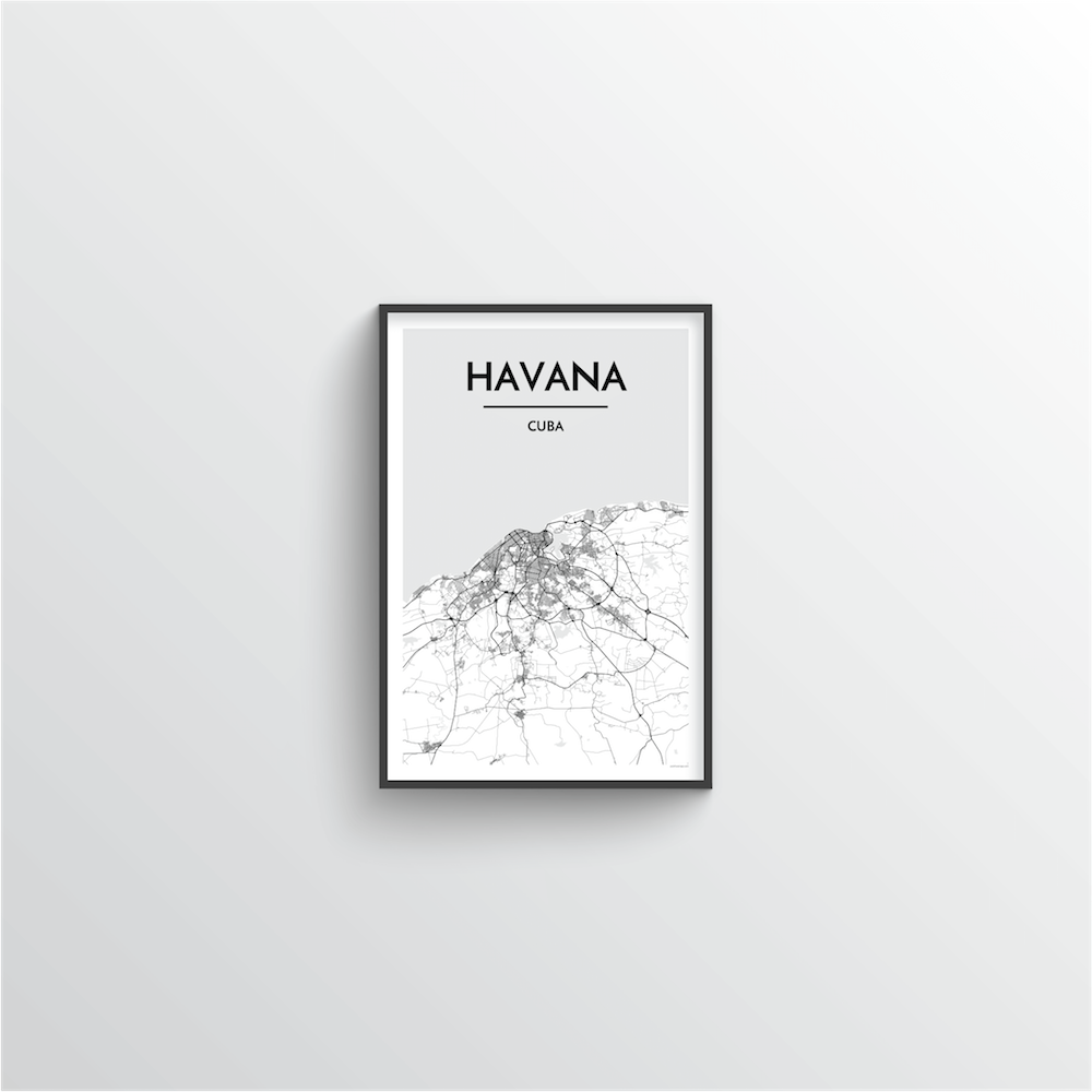 Havana Map Art Print