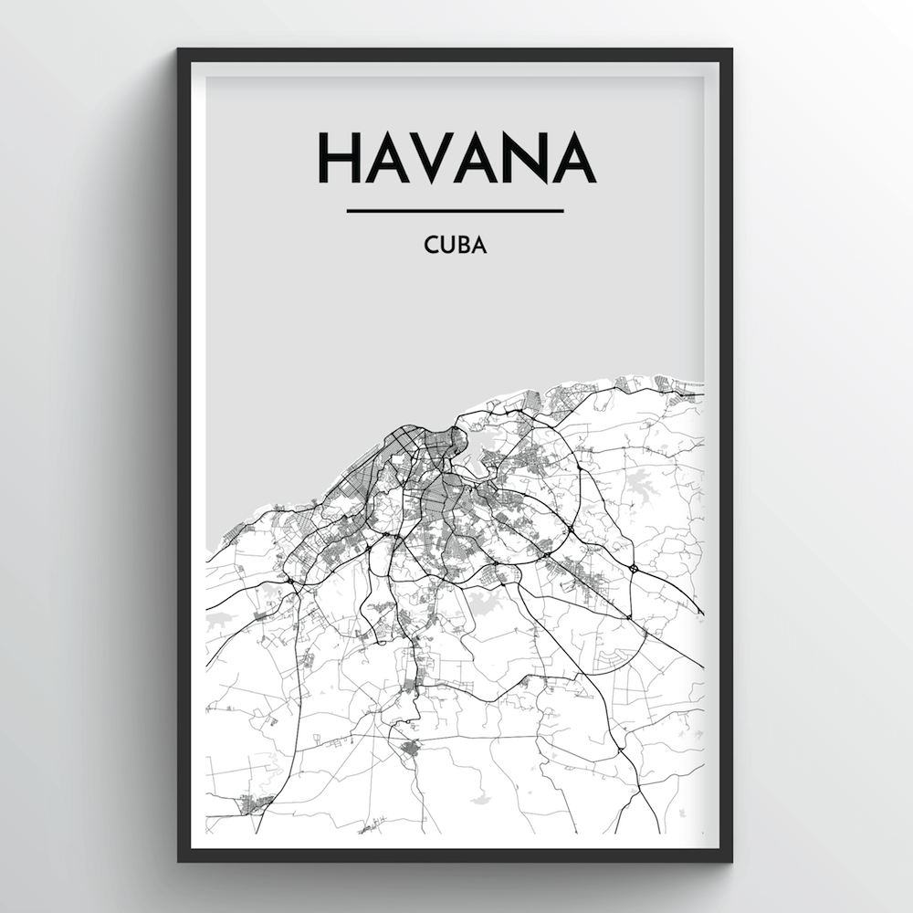Havana Map Art Print