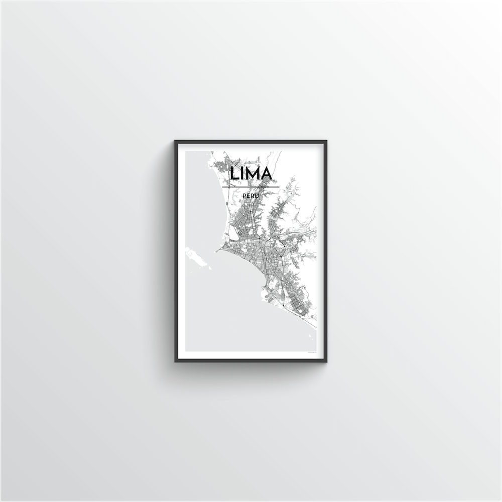 Lima Map Art Print
