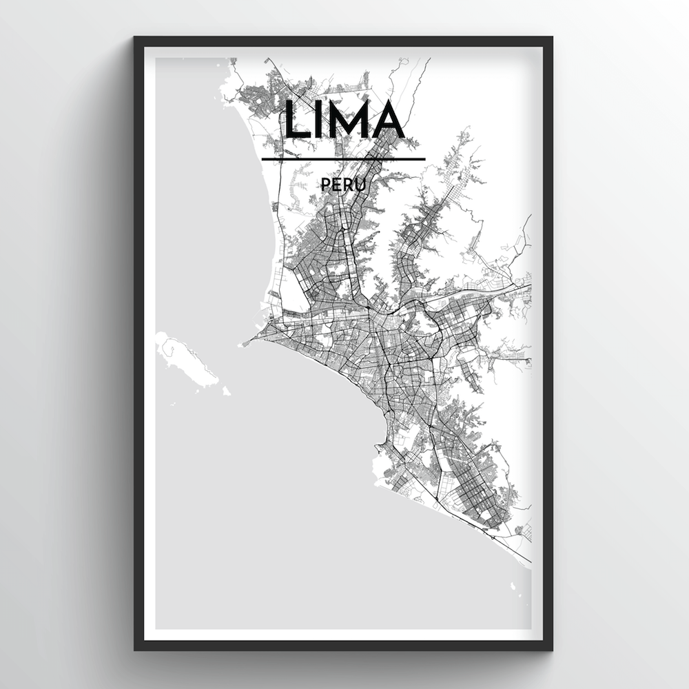 Lima Map Art Print