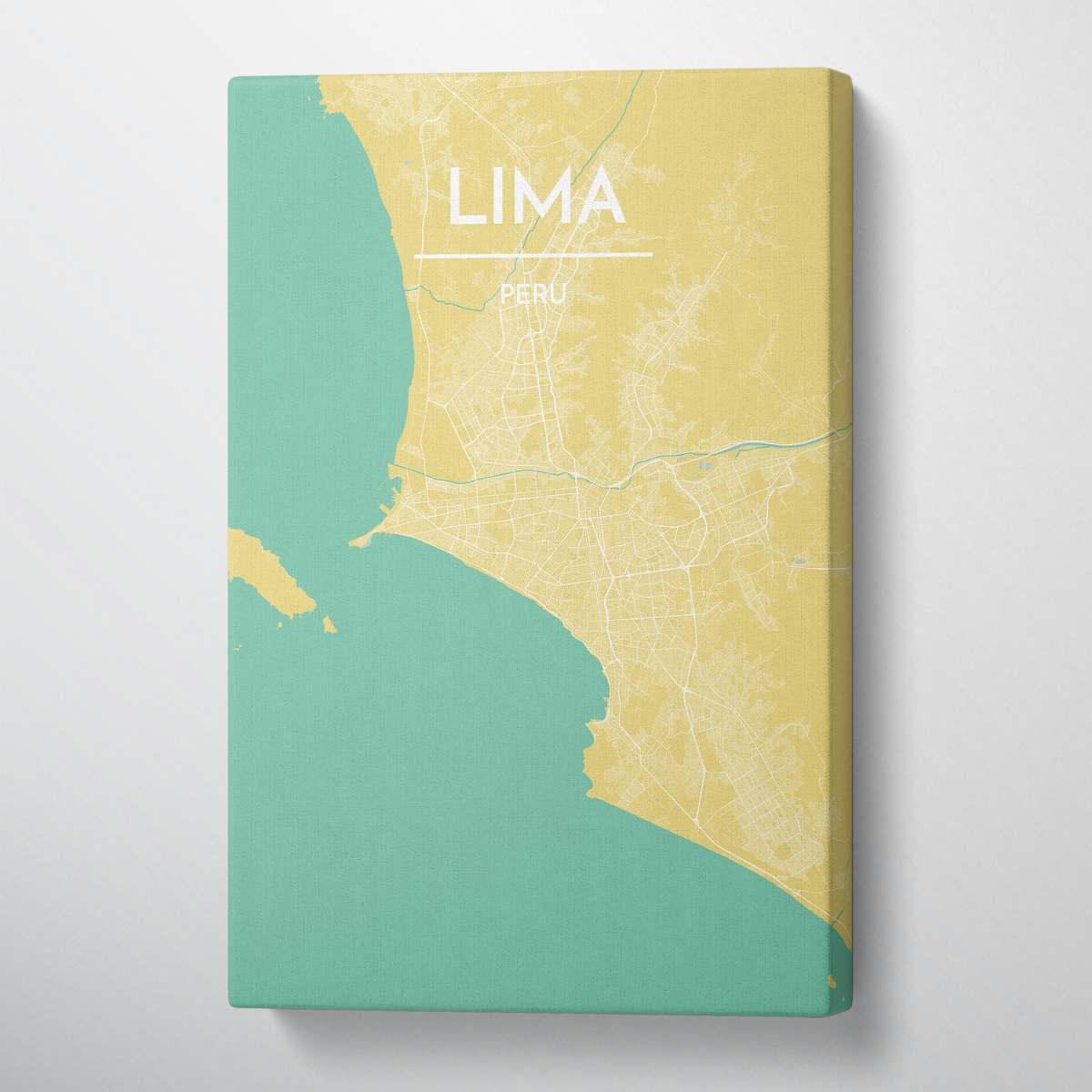 Lima City Map Canvas Wrap - Point Two Design