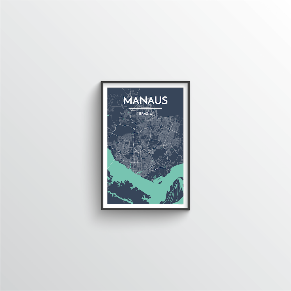 Manaus Map Art Print