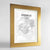 Framed Manaus Map Art Print 24x36" Gold frame Point Two Design Group