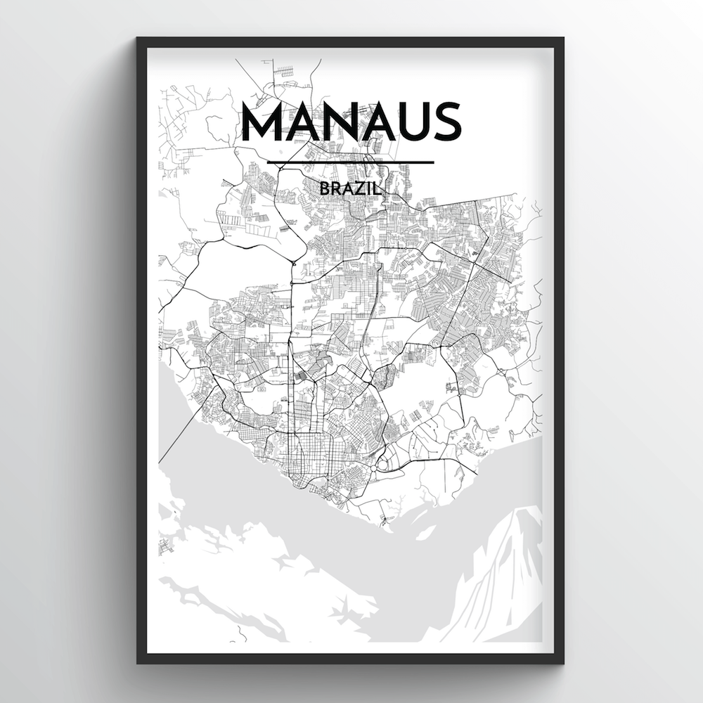 Manaus Map Art Print