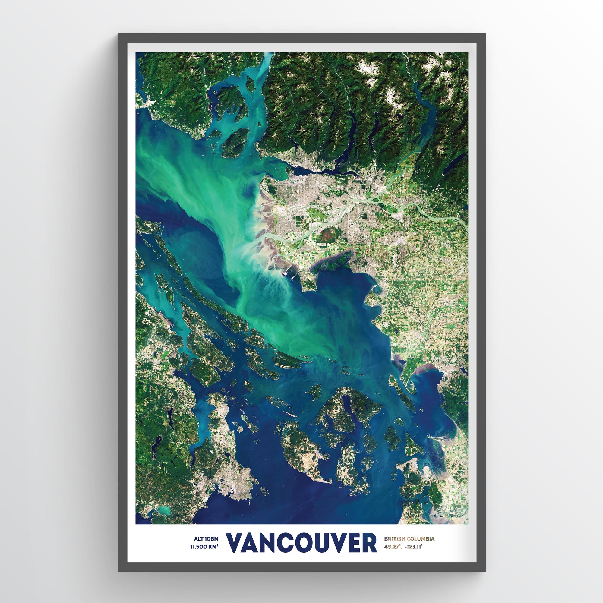 Vancouver from Space Art Print - Fine Art
