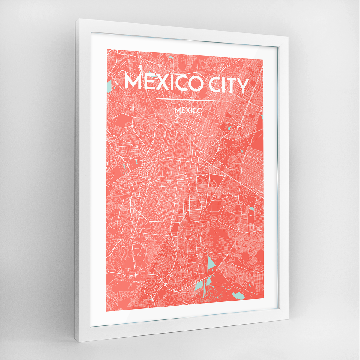Mexico Map Art Print - Framed