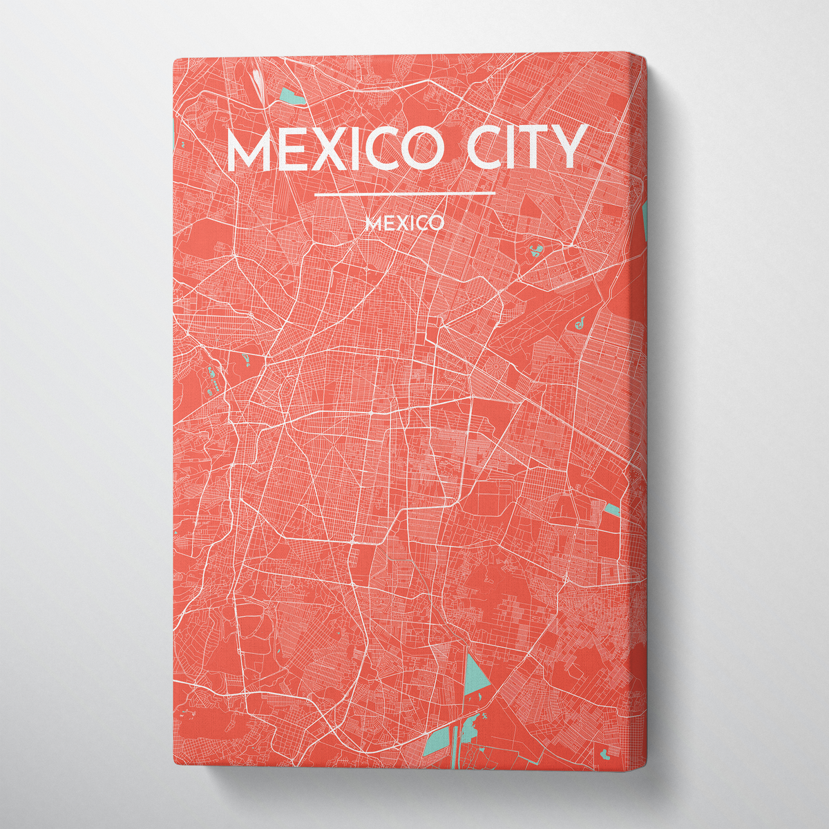 Mexico City Map Canvas Wrap - Point Two Design