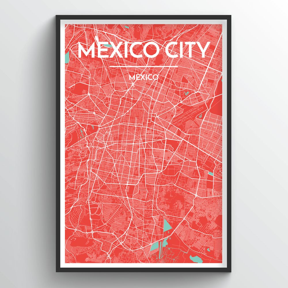 Custom Point Two Prints Design Map High Art Made City Art - Mexico - Quality
