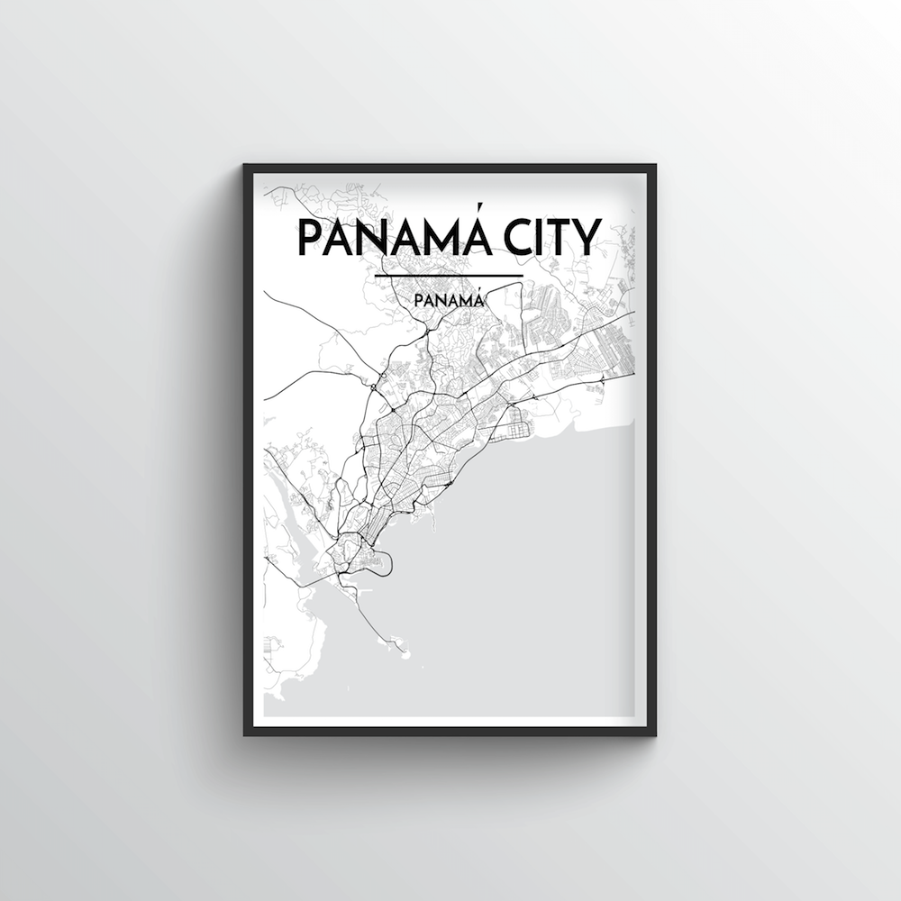 Panama City Map Art Print - Point Two Design