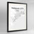 Framed Panama Map Art Print 24x36" Contemporary Black frame Point Two Design Group