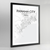 Panama Map Art Print - Framed