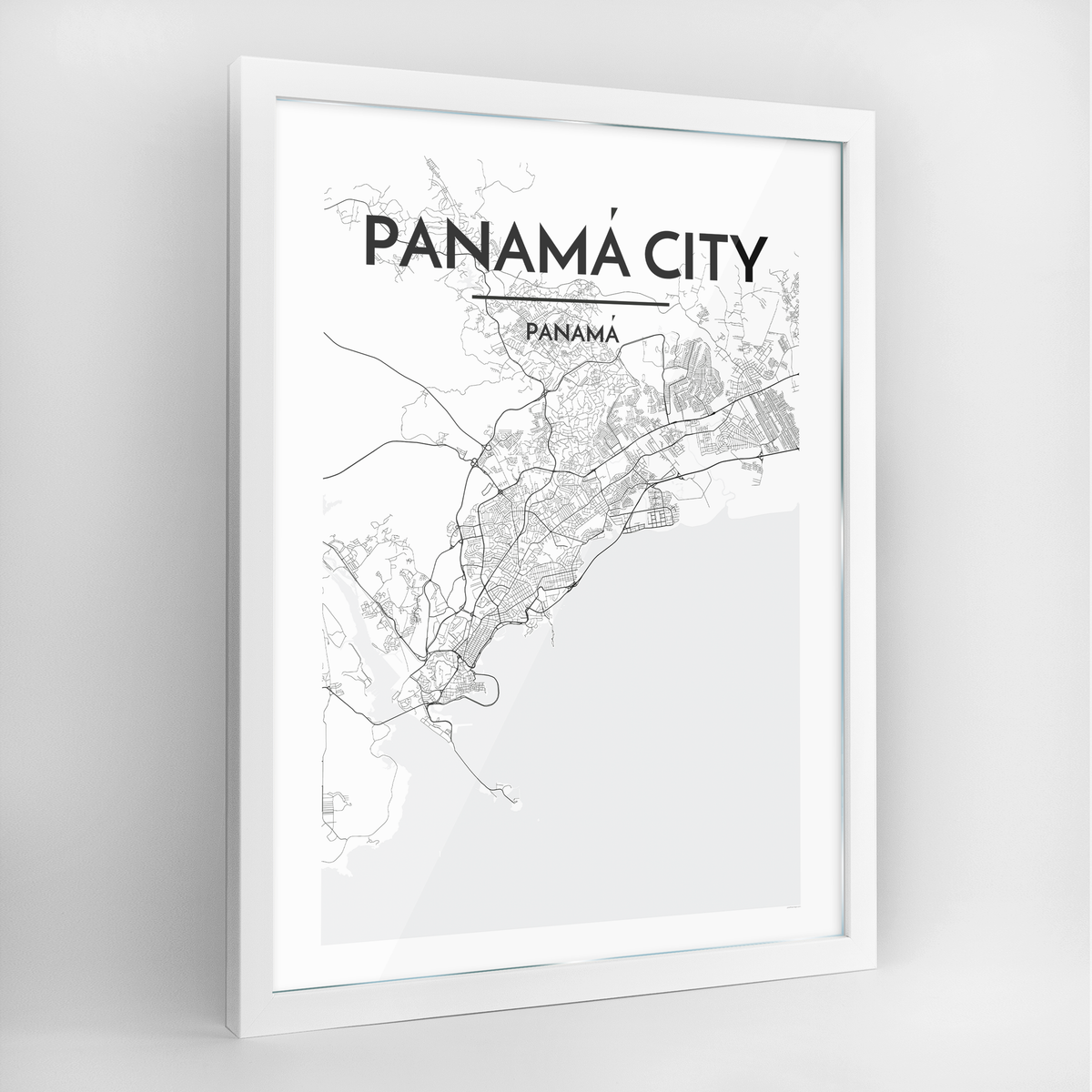 Panama Map Art Print - Framed