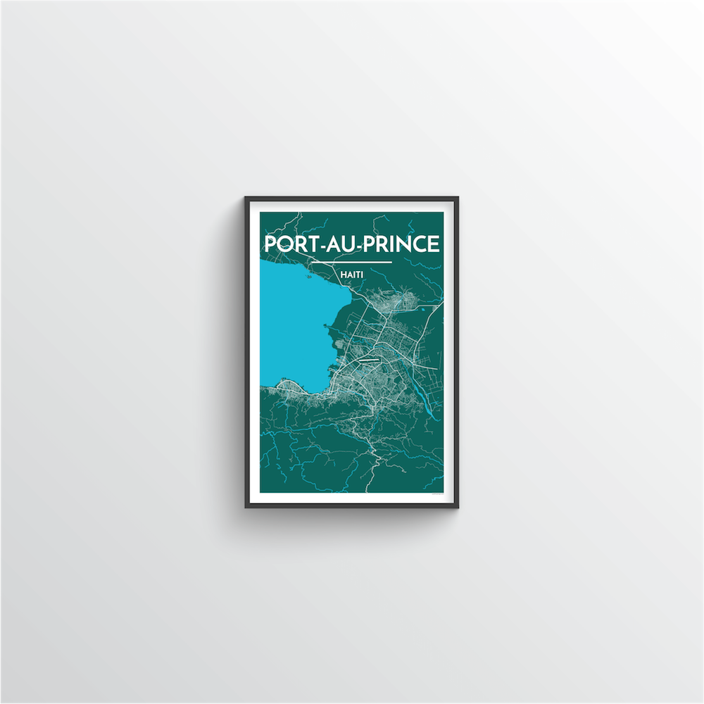 Port Au Prince Map Art Print