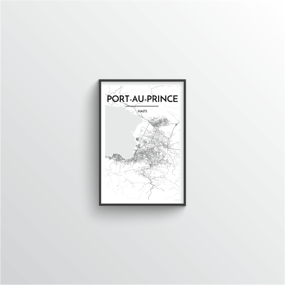 Port Au Prince Map Art Print