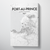 Port Au Prince City Map Canvas Wrap - Point Two Design - Black & White Print