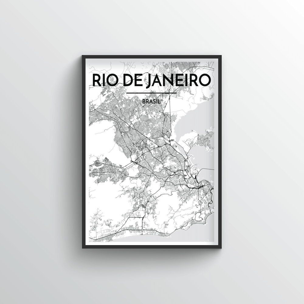 Rio de Janeiro City Map Art Print - Point Two Design