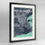 Framed Rio de Janeiro Map Art Print 24x36" Contemporary Black frame Point Two Design Group