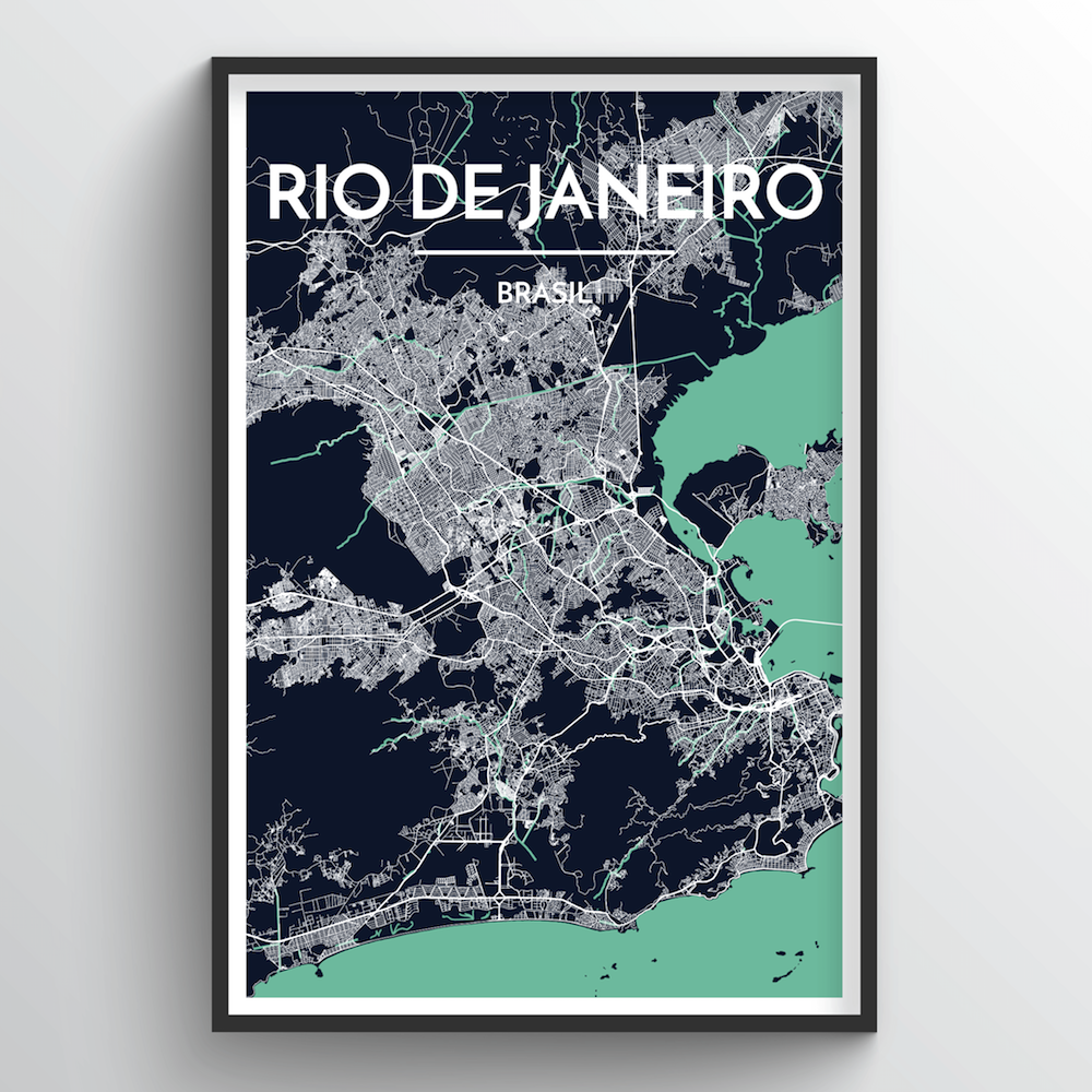 Rio de Janeiro City Map Art Print - Point Two Design
