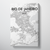 Rio de Janeiro City Map Canvas Wrap - Point Two Design - Black & White Print