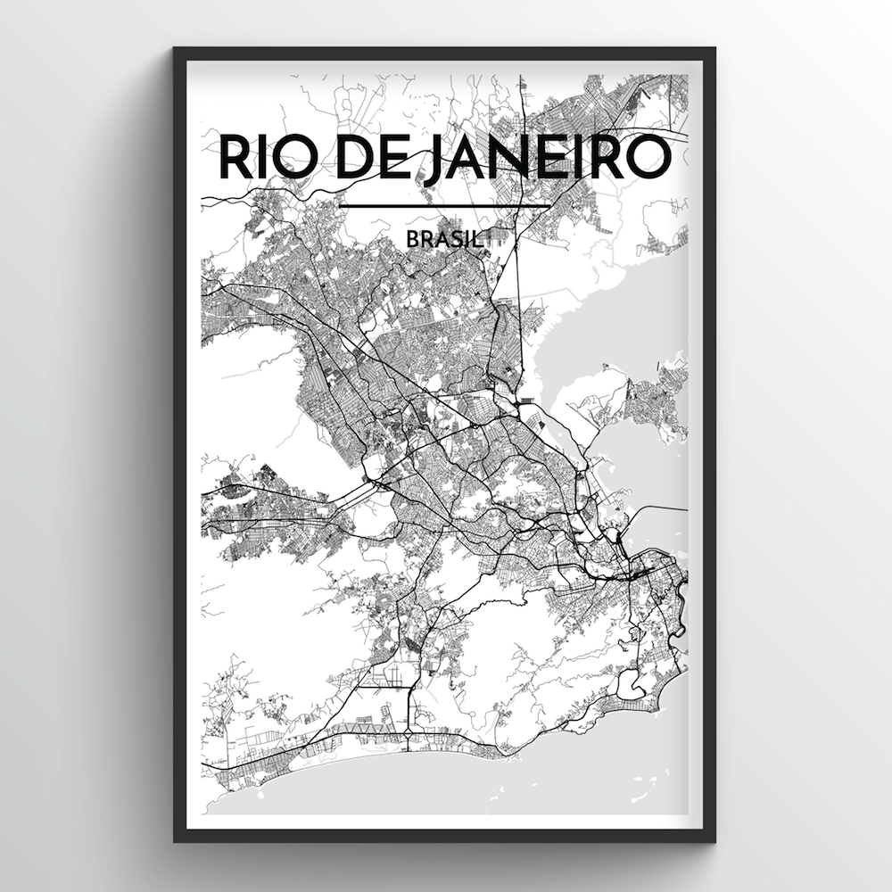 Rio de Janeiro Map Art Print