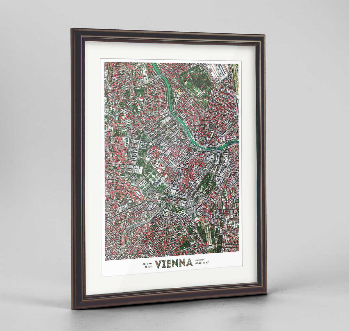 Vienna Earth Photography Art Print - Framed