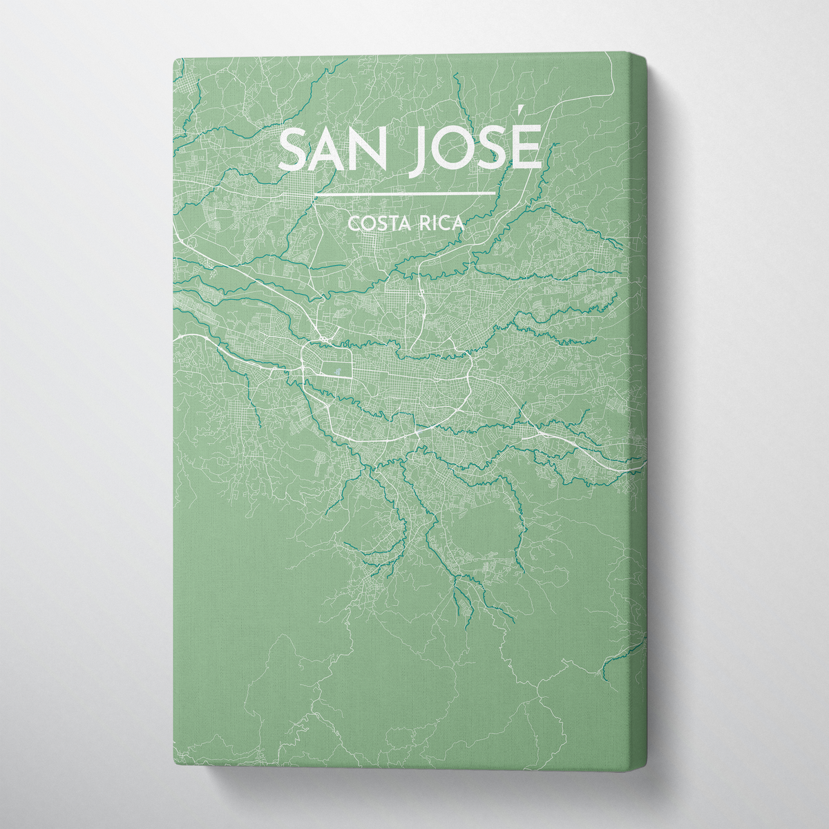 San Jose City Map Canvas Wrap - Point Two Design