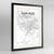 Framed San Jose Map Art Print 24x36" Contemporary Black frame Point Two Design Group