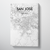 San Jose City Map Canvas Wrap - Point Two Design - Black & White Print
