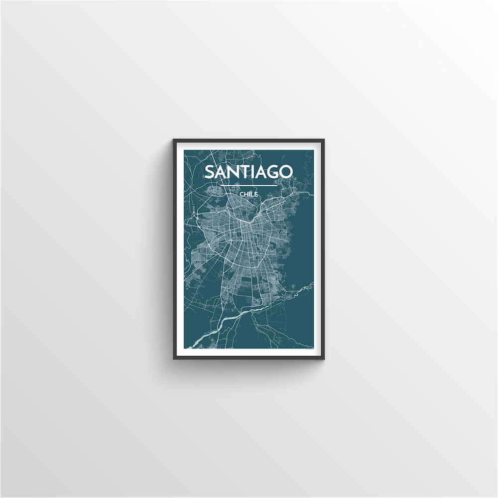 Santiago Map Art Print