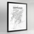 Santiago Map Art Print - Framed