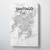 Santiago City Map Canvas Wrap - Point Two Design - Black & White Print