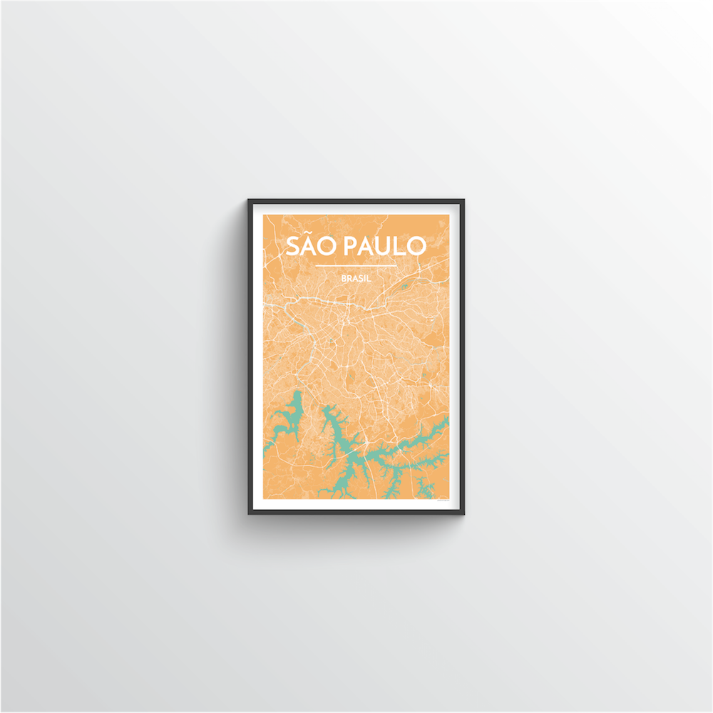 Sao Paulo Map Art Print