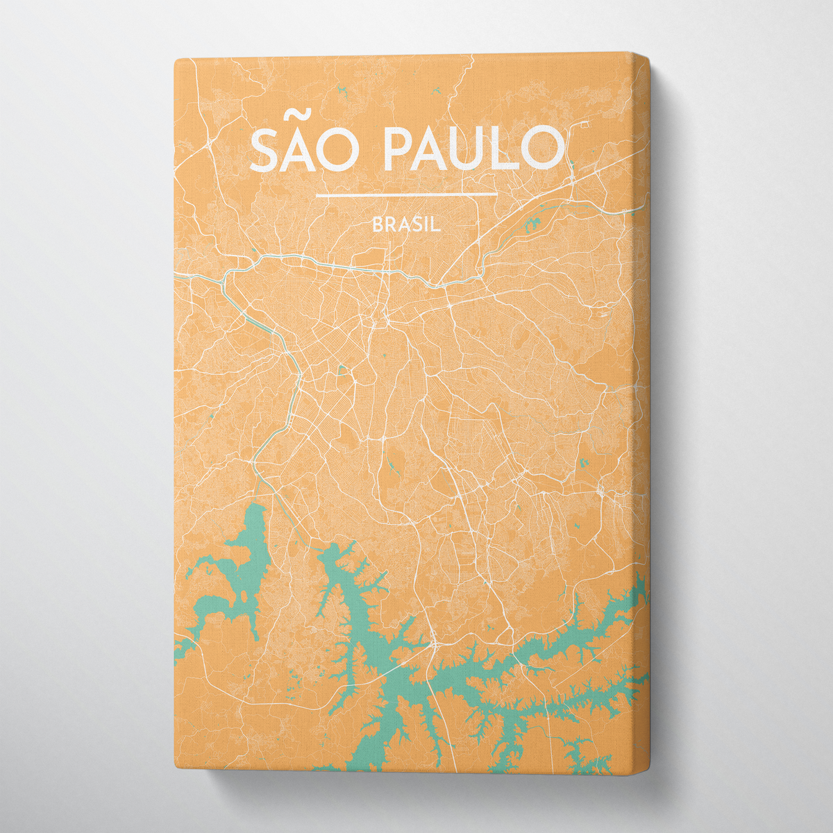 Sao Paulo City Map Canvas Wrap - Point Two Design