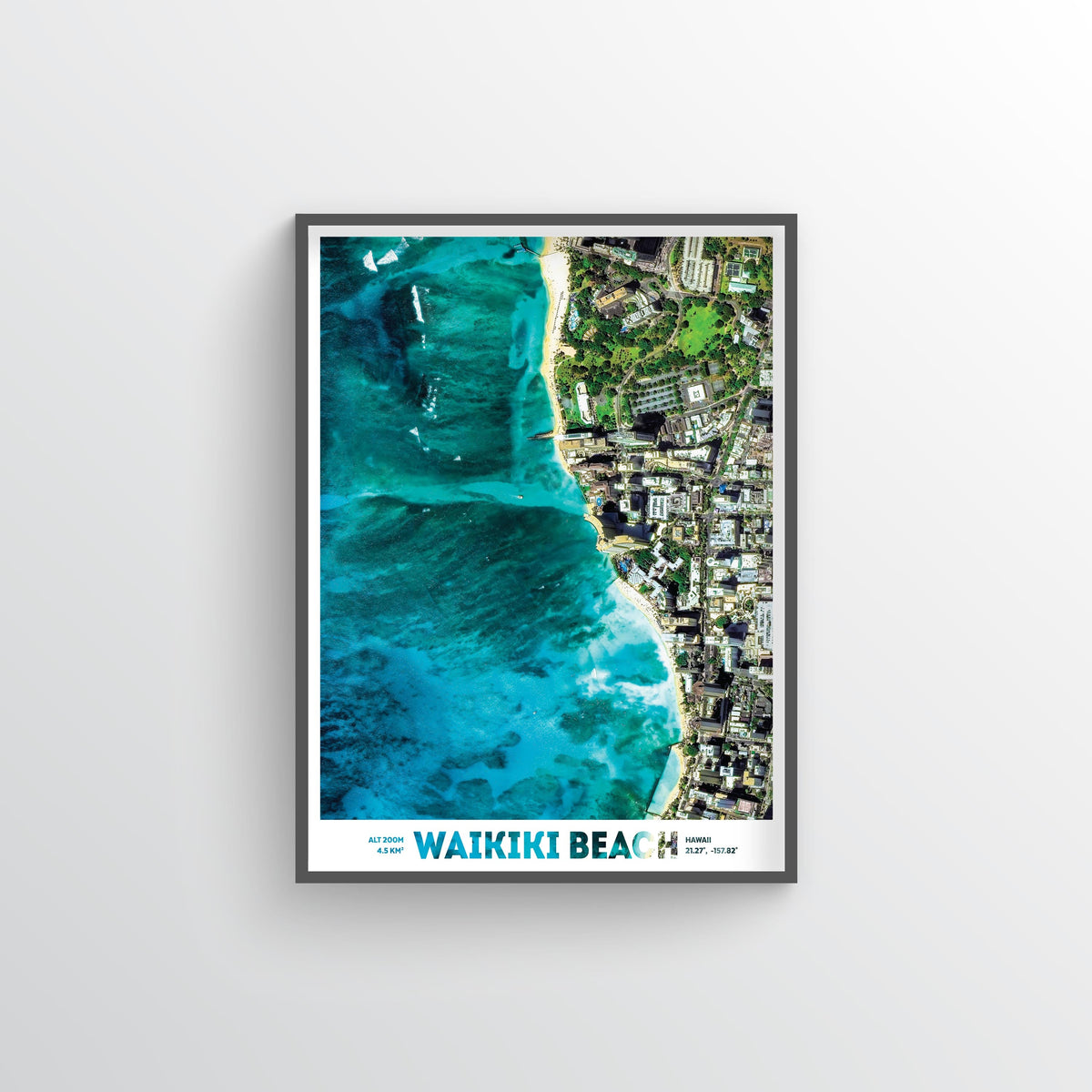 Waikiki Beach Earth Photography - Art Print