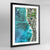 Waikiki Beach Earth Photography Art Print - Framed